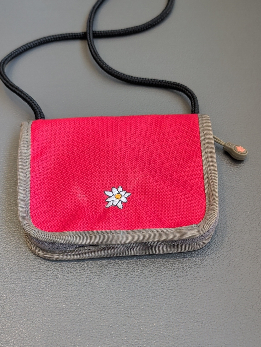 Sherpani Hot Pink Crossbody Pouch with Daisy Embroidery